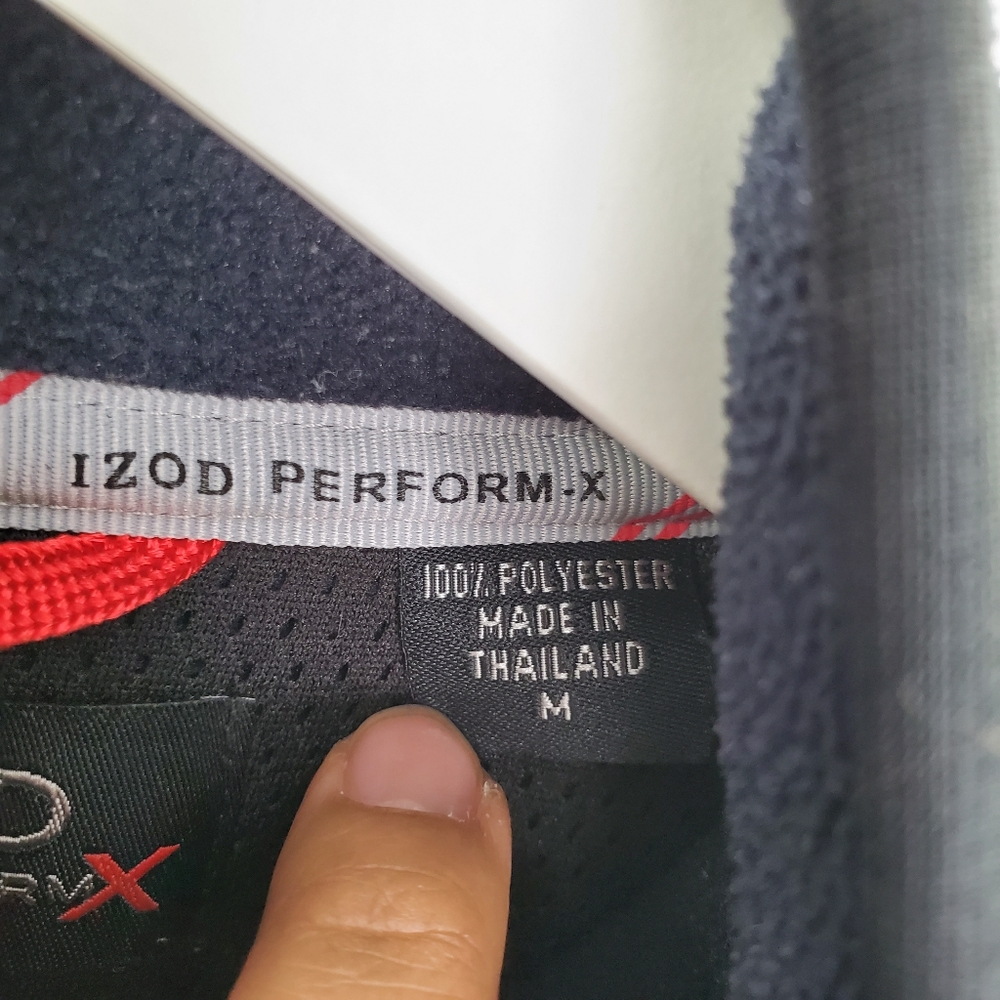 Vintage Izod Fleece Dad Jacket Quarter Zip Blue Pullover - Picture 7 of 8